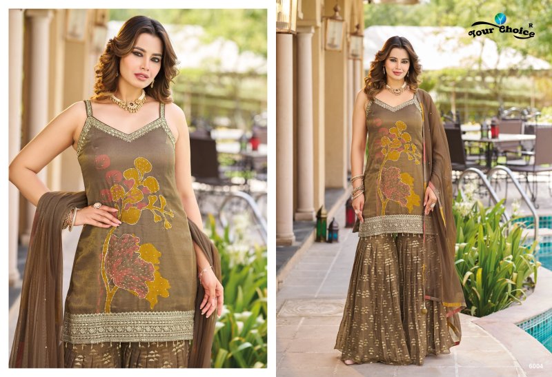 Ginni Vol 6 By Your Choice Designer Chinon Readymade Suits